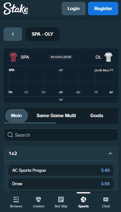 stake betting on a match