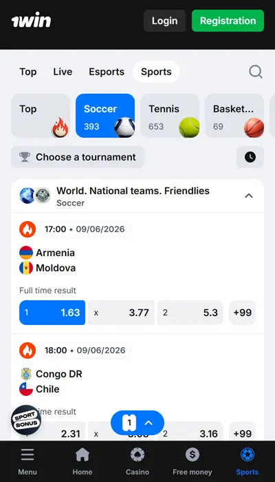 1win Football Betting