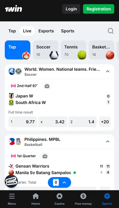 1win Live Betting