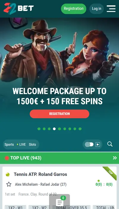 22bet homepage