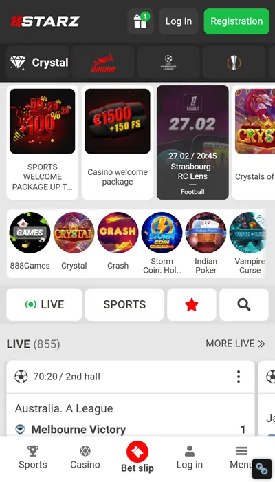 Interfejs logowania 888starz pokazujący pola na e-mail i hasło