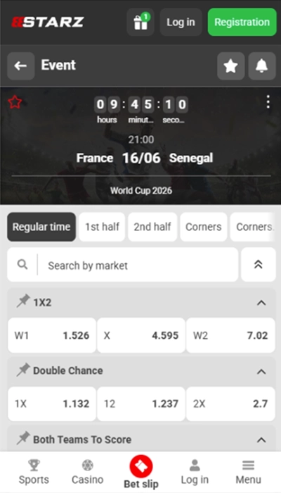 888starz - live match