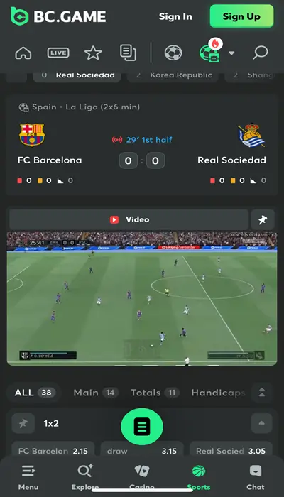 BC Game live betting