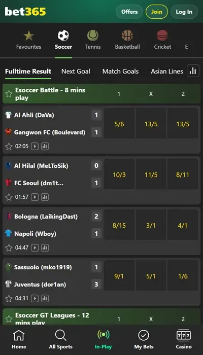 Bet365 live betting