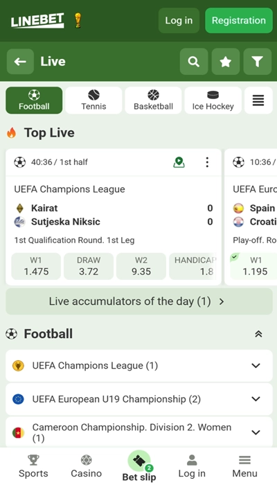 Linebet live Betting