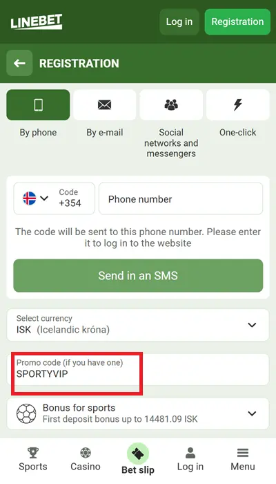sign up