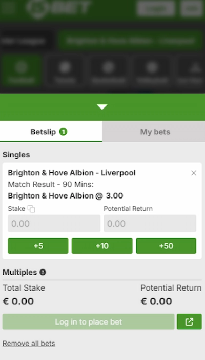 LSBet bet slip
