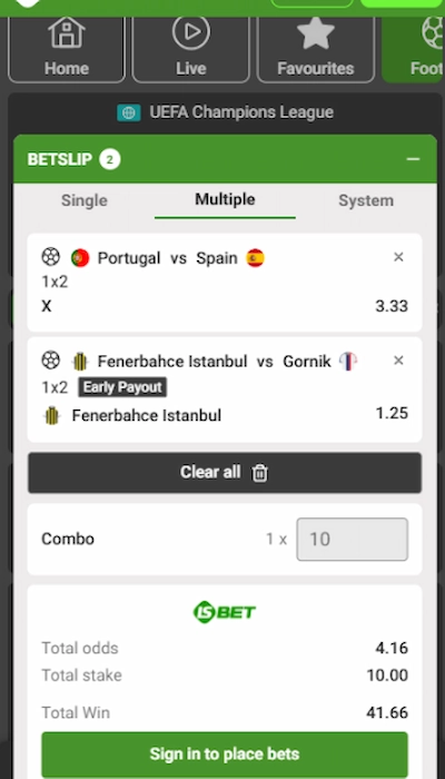 LSBet bet slip