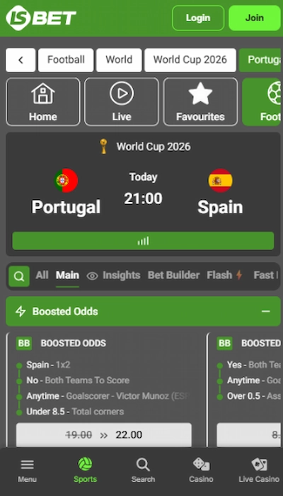 LSBet betting on a match
