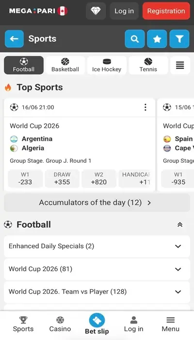 megapari betting on a match