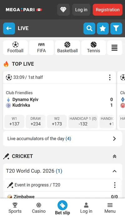 megapari live betting