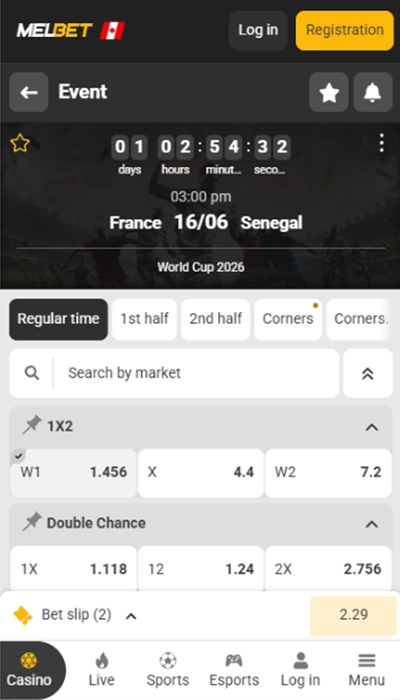 Melbet live betting