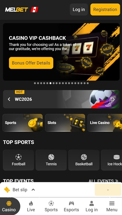 Melbet homepage