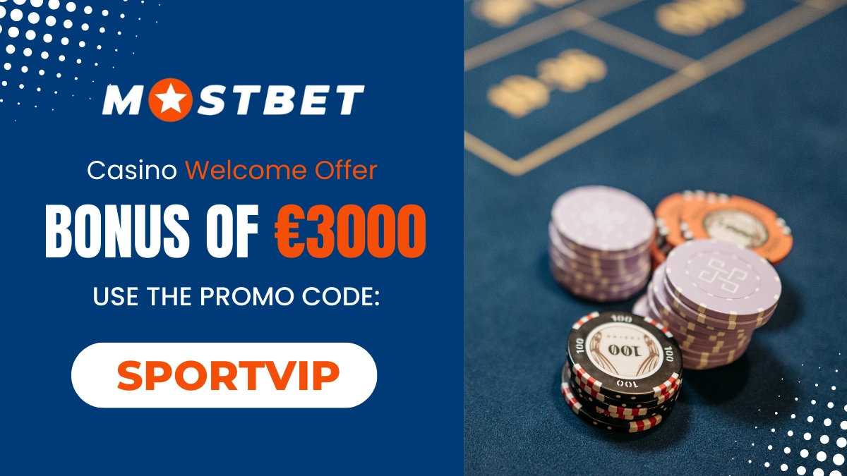 Vizualizace uvítacího bonusu Mostbet casino s výší až 3000 KČ