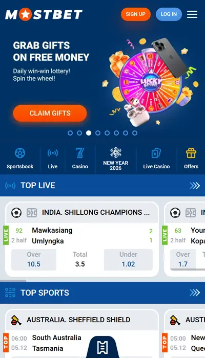 Mostbet homepage