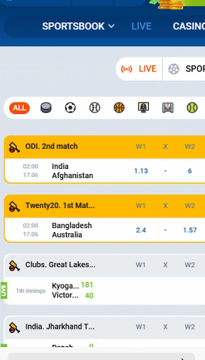 mostbet live betting