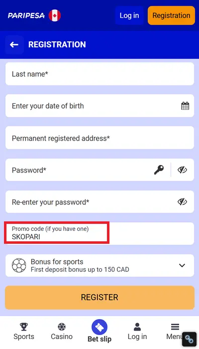 sign up