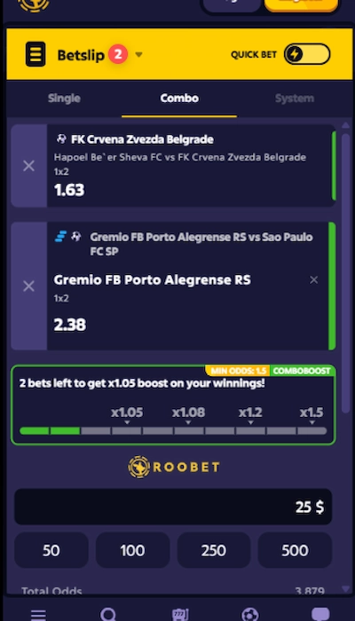 Roobet simulation bets