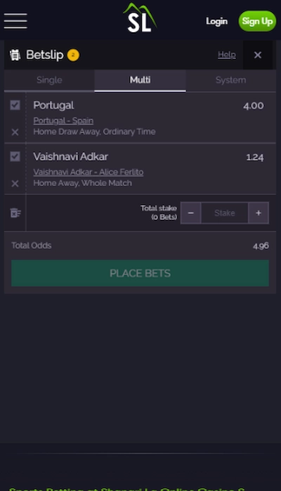 Shangri bet slip