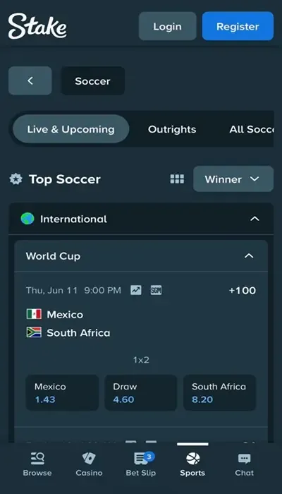 Stake football betting