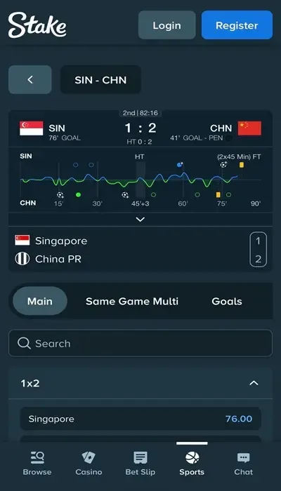 stake betting on a match