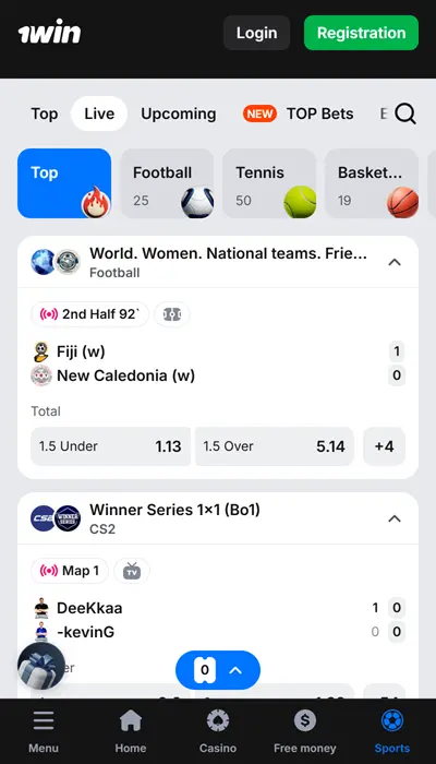 1win Nigeria Live Betting