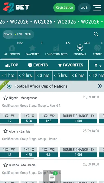 22bet nigeria football betting