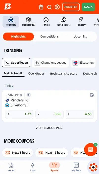 Betano sports match