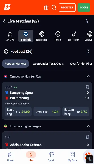 Betano Nigeria live betting