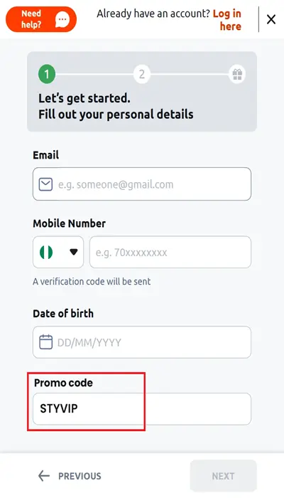 Betano Nigeria registration