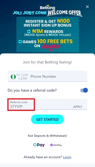 betking registration