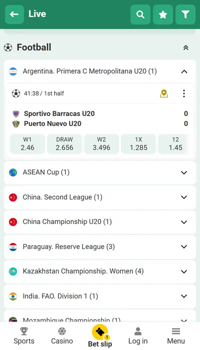 Betwinner Nigeria Live Betting