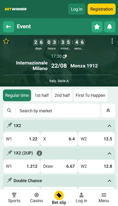 betwinner live betting