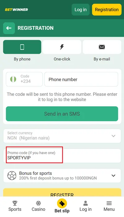 betwinner registration