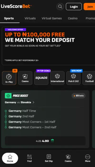 livescorebet - homepage