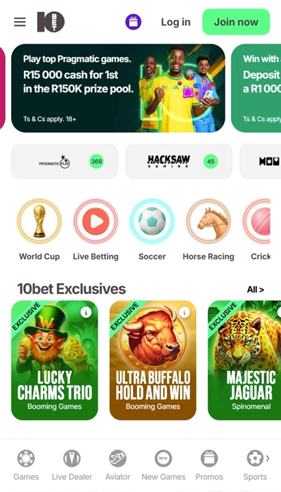 10Bet homepage