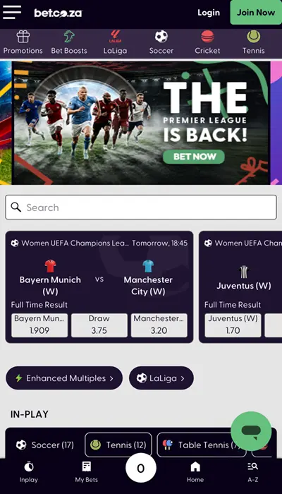 BET.co.za homepage