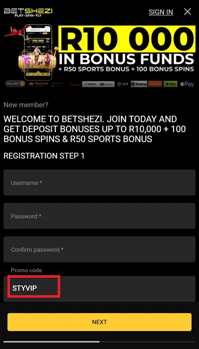 betshezi sign up