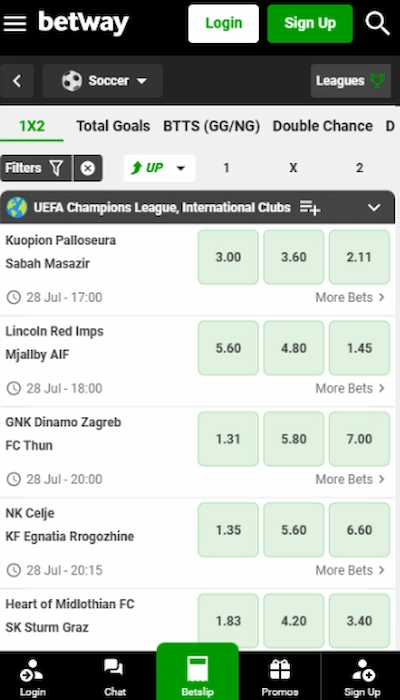 Betway Football Betting