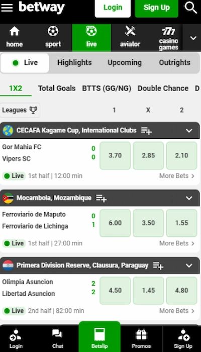 Betway Live Betting