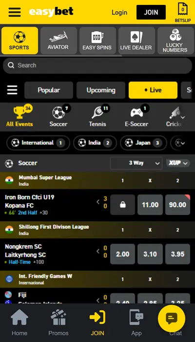 Easybet Live Betting