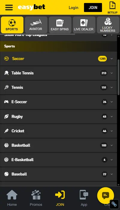 Easybet sports match