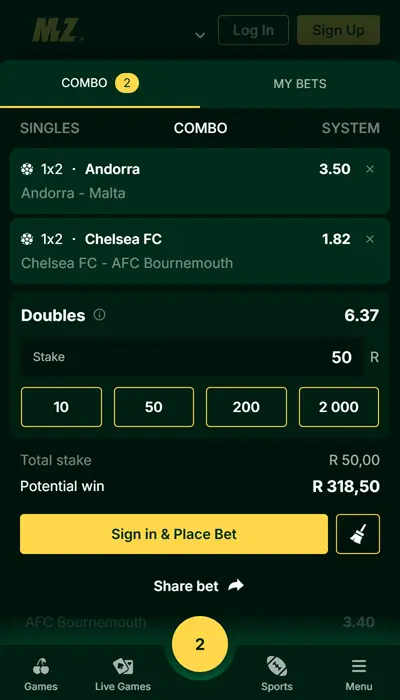 mzansibet bet slip