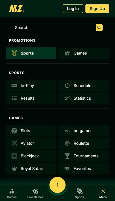mzansibet features