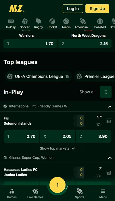 Mzansibet Football Betting