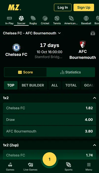 mzansibet match