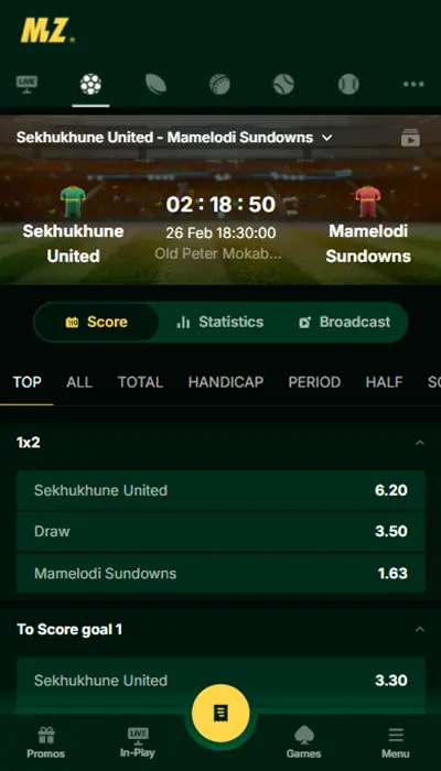 mzansibet match