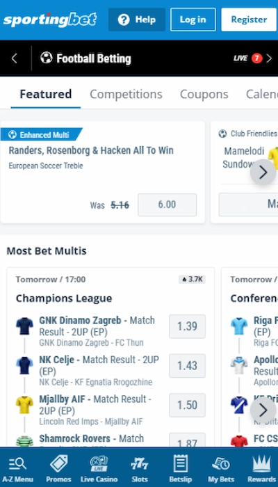 sportingbet football betting