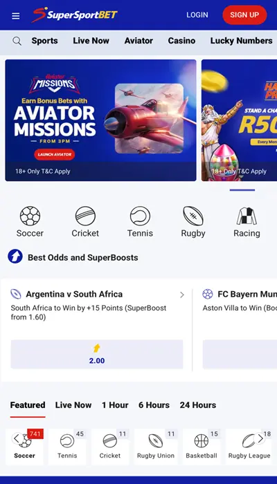 SuperSportBet homepage