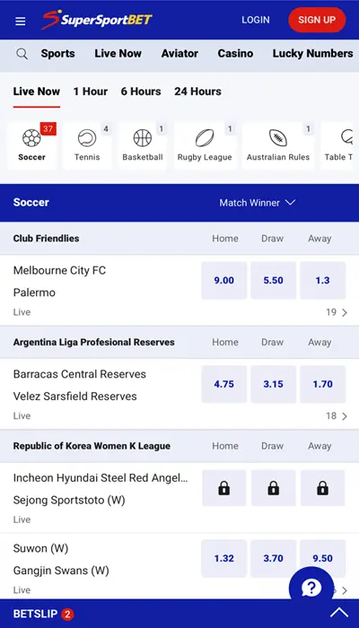 SuperSportBet Live Betting